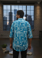 Men Regular Fit Self Design Spread Collar Casual Shirt (L-2)