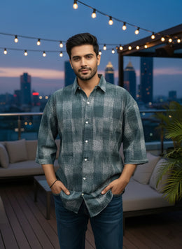 Men Regular Fit Solid Spread Collar Casual Shirt (L-2)