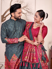 *💃🏻❤️ Couple Mens Kurta & Female Lehanga Matching Combo for Marriage 👩🏻