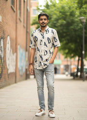 Men Regular Fit Self Design Spread Collar Festive Shirt(L-2)