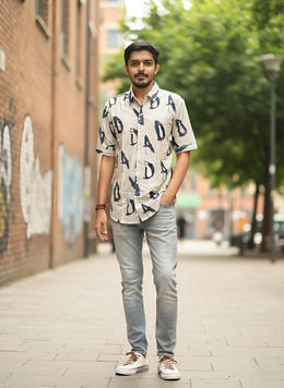 Men Regular Fit Self Design Spread Collar Festive Shirt(L-2)