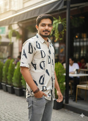 Men Regular Fit Self Design Spread Collar Festive Shirt(L-2)