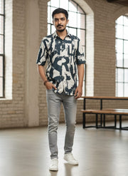 Men Soild Slim Fit Sleeve Spread Collar Trendy Men Shirt(L-2)