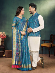 *🤩🥳 New Launching Couple Combo (Men's Kurta+Koti & Women Saree) Collection BY SAATHEE 🥳🤩**👩🏻‍❤️‍👨🏼MOH-MAYA-2👩🏻‍🤝‍👨🏼*