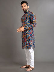 Men Printed, Self Design Cotton Linen  Kurta