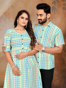 Couple Mens Shirt & Female Tunic Combo for Festival Season